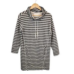 Max Studio Weekend Women's Cowl Neck Striped Sweatshirt Dress Size Large